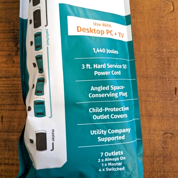 Simply Conserve Tier 1, 7-Outlet Advanced Power Strip - Picture 2 of 5